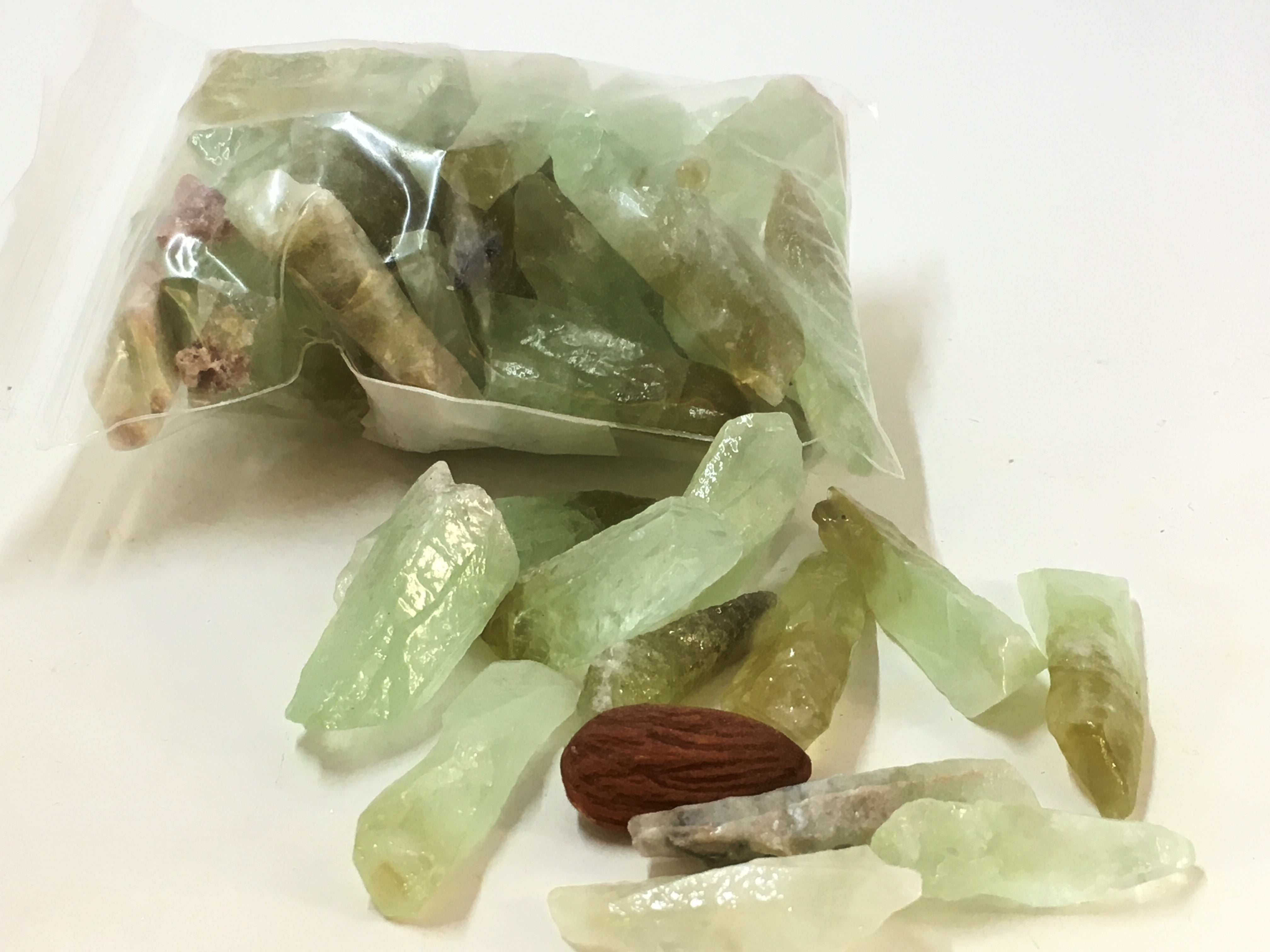 Calcite: Green Shards.  (30pc/bag)