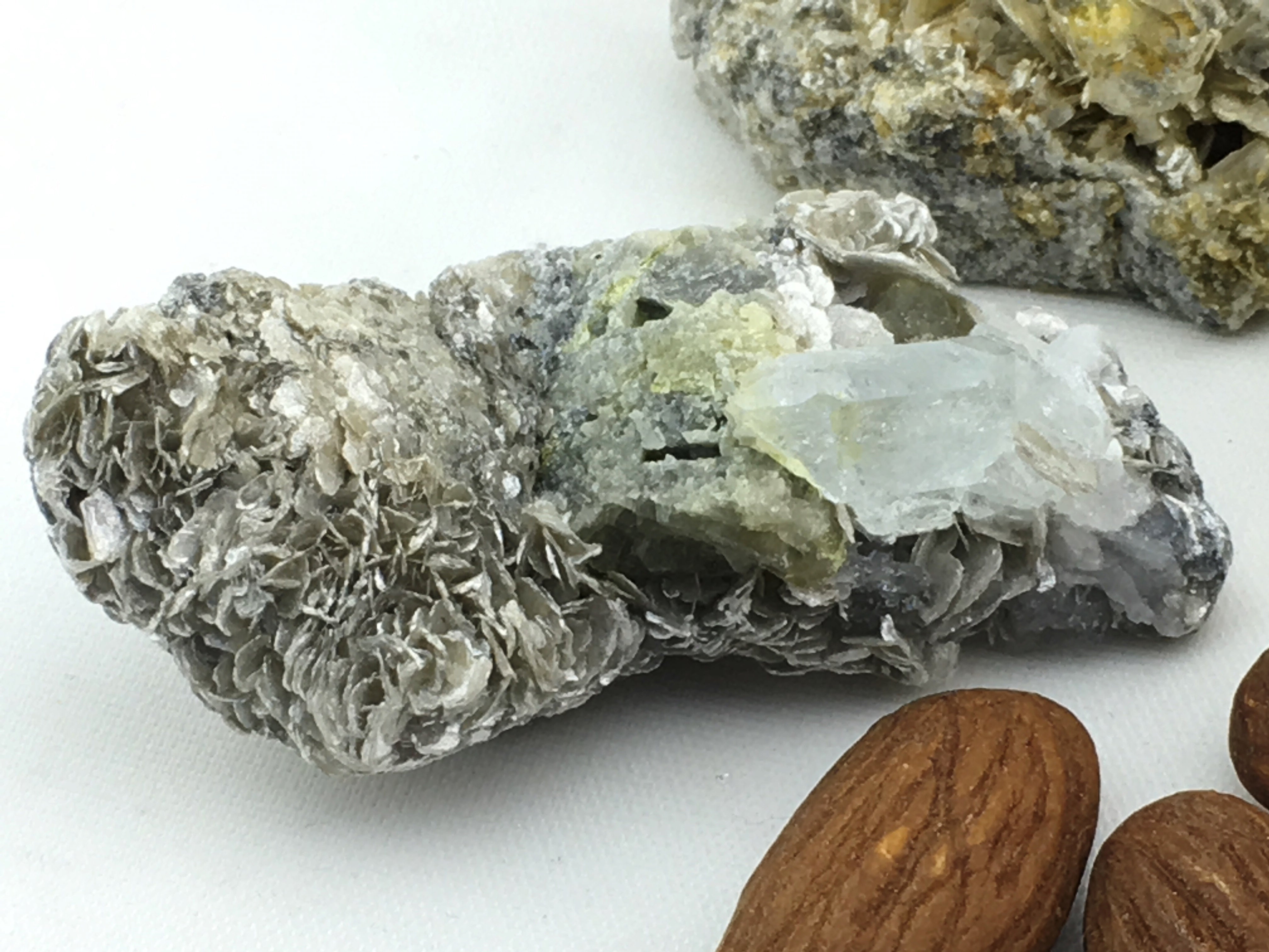 Aquamarine Beryl - Clustered with Silver Mica