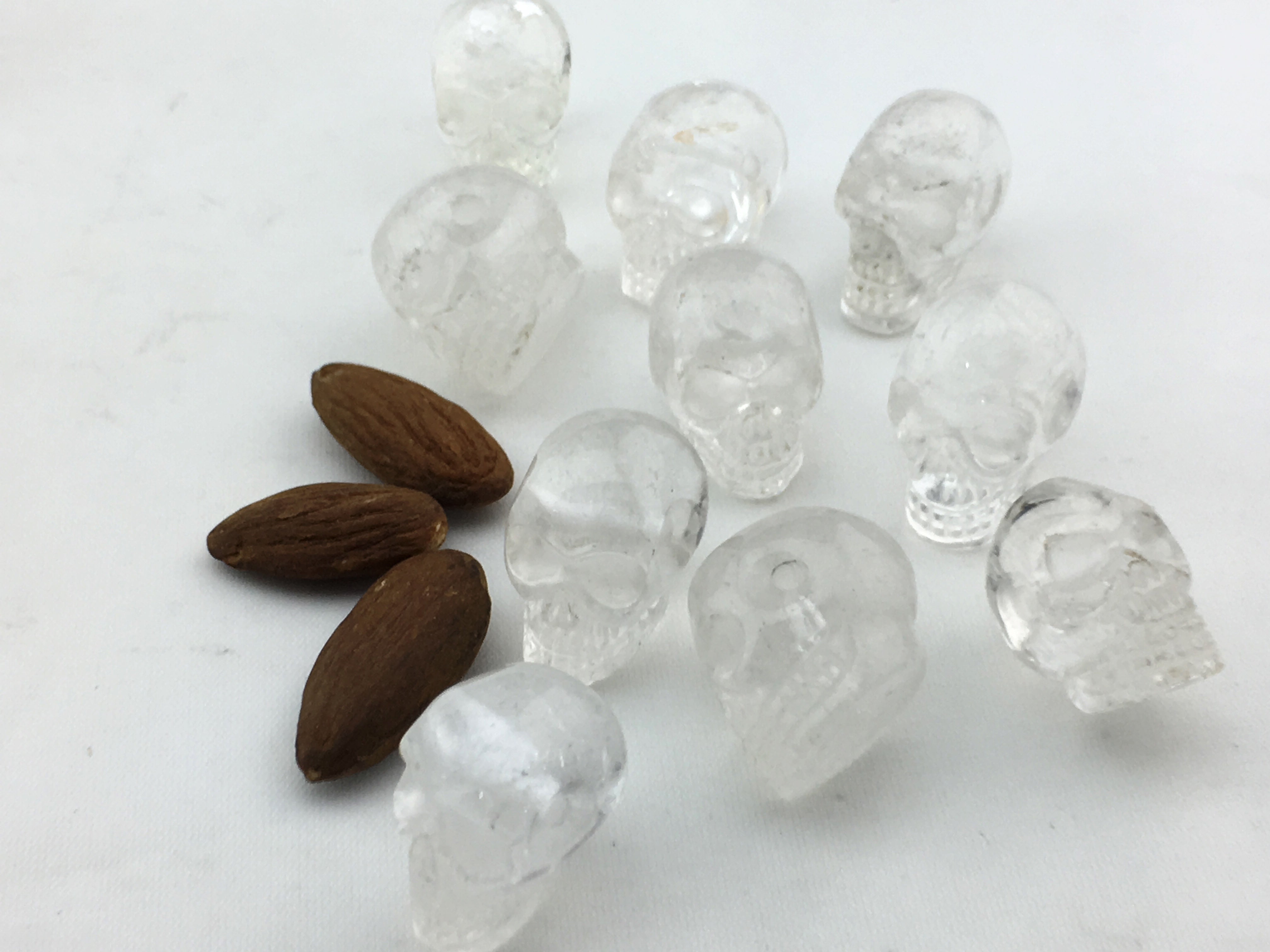 Quartz:  Clear Skull , Drilled ,10 pc Package
