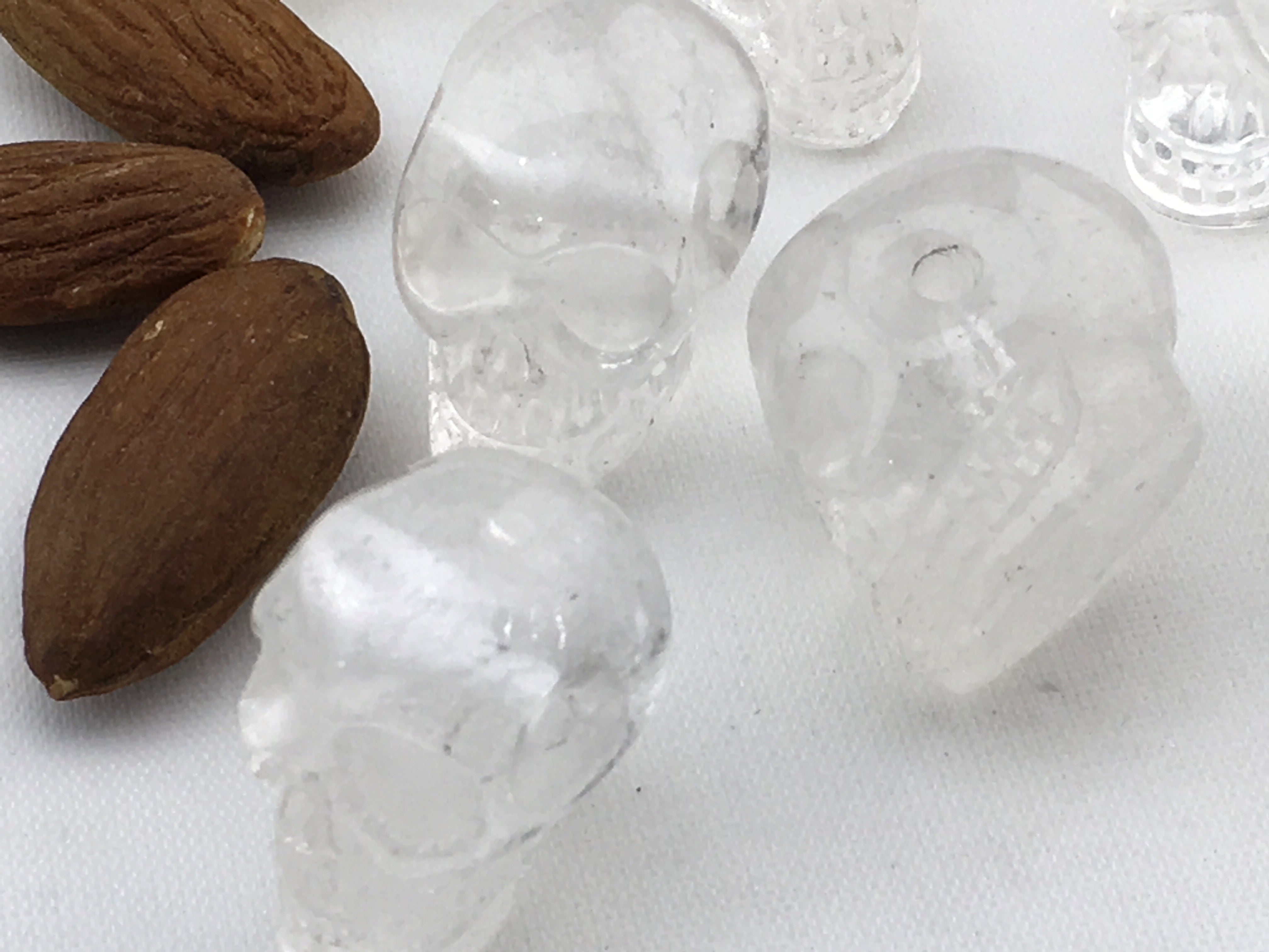 Quartz:  Clear Skull , Drilled ,10 pc Package